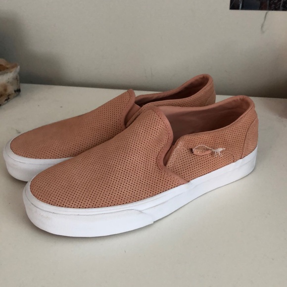 Vans Shoes - perforated pink slip on vans